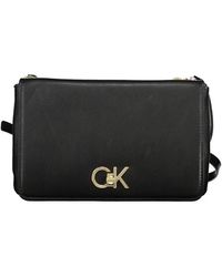 Calvin Klein - Schwarze Polyester-Handtasche Mit Verstellbarem Riemen - Lyst