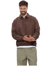 Anerkjendt - Hoodies & Sweatvesten ,Bruin ,Aktoni Polo Sweat - Lyst