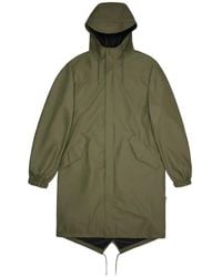 Rains - Jassen ,Groen ,Minimalistische Fishtail Parka - Lyst