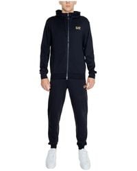 EA7 - Schwarzer kapuzenanzug herbst/winter - Lyst