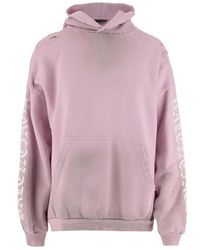 Balenciaga - Stencil Medium Fit Hooded Sweatshirt - Lyst