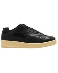 Jil Sander - Schoenen ,Zwart ,Leer Sneakers Met Logo - Lyst
