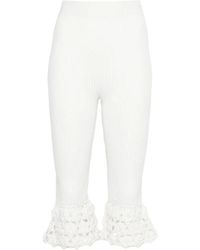 Ganni - Broeken ,Wit ,Cropped Broeken - Lyst