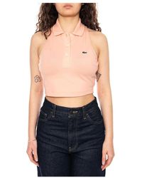 Lacoste - Tops ,Roze ,Maglietta M/C Tank - Lyst