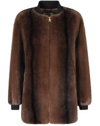 Ermanno Scervino - Jassen ,Bruin ,Faux Fur & Shearling Jassen - Lyst