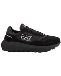 EA7 - Schoenen ,Zwart ,Leer Low-Top Sneakers - Lyst