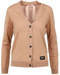 N°21 - Truien & Vesten ,Bruin ,Katoen Bruine V-Hals Katoenen Cardigan - Lyst
