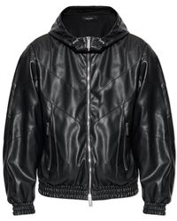DSquared² - Jassen ,Zwart ,Leer Eco Leren Jas - Lyst