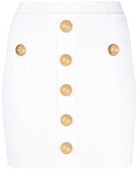Balmain - Ribgebreide Mini-Rok - Lyst