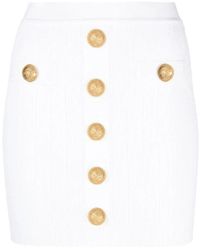 Balmain - Ribgebreide Mini-Rok - Lyst