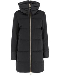 DUNO - Gepolsterte bi-material jacke mit stehkragen - Lyst