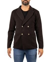 Paoloni - Jassen ,Bruin ,Leer Blazer - Lyst