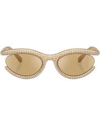 Swarovski - Goldene ovale sonnenbrille - Lyst