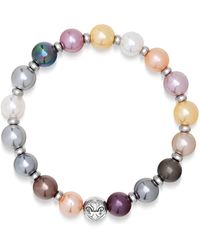 Nialaya - `s wristband with pastel pearls and silver - Lyst