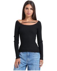 Guess - Truien & Vesten ,Zwart ,Viscose Blend Sweater - Lyst