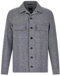 ZEGNA - Crossover Overshirt Van Linnen, Wol En Zijde - Lyst