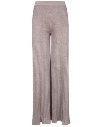 D.exterior - Broeken ,Bruin ,Glitter Knit Wide Leg Pants - Lyst