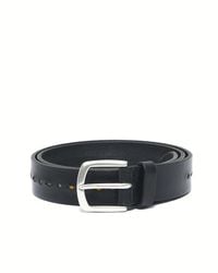 Orciani - Accessoires ,Zwart ,Leer Zwarte Leren Riem Met Stoffen Details - Lyst