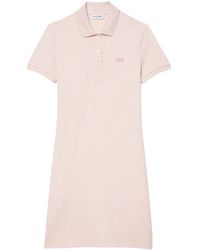 Lacoste - Kleedjes ,Roze ,Slim Fit Polo Jurk - Lyst