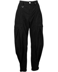 High - Zwarte Katoenen Poplin Broek - Lyst
