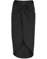 Miss Bikini - Schwarzer Satinrock Mit Frontknoten - Lyst