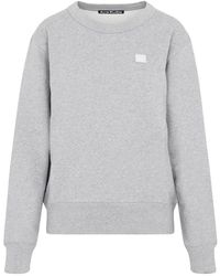 Acne Studios - Hellgraue melange baumwoll-sweatshirt,baumwoll-sweatshirt 900 black - Lyst