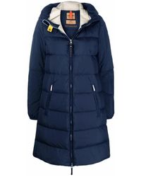 Parajumpers - Giacca lunga in piuma blu navy chiusura lampo - Lyst