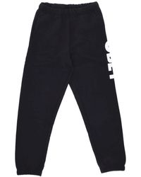Obey - Broeken ,Zwart ,Katoen Zwarte Bold Trainingsbroeken Fleece Trainingsbroek - Lyst