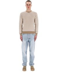 Drumohr - Truien & Vesten ,Veelkleurig ,Katoen Biscottino Crew Neck Sweater - Lyst
