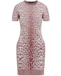 Roberto Cavalli - Jaguar Print Midi Jurk - Lyst