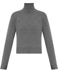 Ami Paris - Truien & Vesten ,Grijs ,Wol Casual Grijs Kasjmier Wol Trui - Lyst