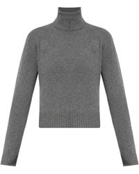 Ami Paris - Truien & Vesten ,Grijs ,Wol Casual Grijs Kasjmier Wol Trui - Lyst