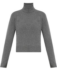 Ami Paris - Truien & Vesten ,Grijs ,Wol Casual Grijs Kasjmier Wol Trui - Lyst