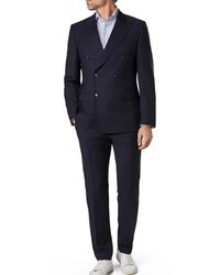 HUGO - Kostuums ,Blauw ,Wol Double-Breasted Pak - Lyst