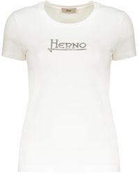 Herno - Rhinestone logo t-shirt mit rundhalsausschnitt - Lyst