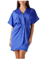 Notre-v - Kleedjes ,Blauw ,Charm Mini Jurk - Lyst