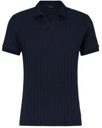 Joop! - Dunkelblaues Poloshirt Mit Vertikaler Struktur - Lyst