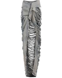 Rick Owens - Hustler Shredded Cotton Edfu Skirt - Lyst