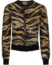 KENZO - Truien & Vesten ,Veelkleurig ,Katoen Tiger Cardigan - Lyst