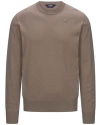 K-Way - Beiger Baumwollpullover Sebastien - Lyst