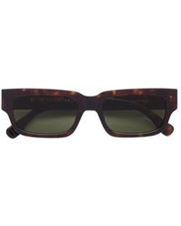 Retrosuperfuture - Accessoires ,Bruin ,Groene Roma Zonnebril Met Schildpadmontuur - Lyst