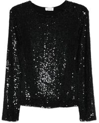 P.A.R.O.S.H. - Zwarte Top Met Gcollo Detail - Lyst