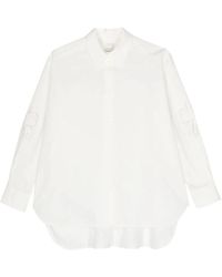 Paul Smith - Camisa blanca de algodón con detalles de broderie anglaise - Lyst