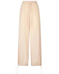 Liu Jo - Broeken ,Polyester Wijde Pijpen Polyester Broek Met Mesh Inzetstukken - Lyst