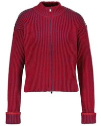 Rains - Truien & Vesten ,Rood ,Polyester Sapa Knit W Zip Cardigan - Lyst