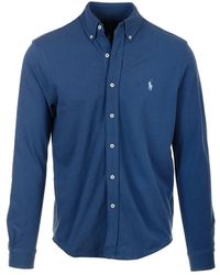 Ralph Lauren - Camicie blu per uomo - Lyst