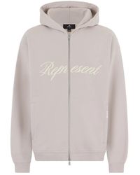 Represent - Hooded Script Logo Zip Sweatshirt - Lyst