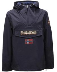 Napapijri - Jassen ,Blauw ,Zomer Regenwoud Jas Blauw Regular Fit - Lyst