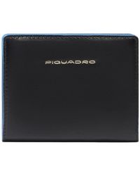Piquadro - Accessoires ,Zwart ,Katoen Small Bifold Wallet - Lyst