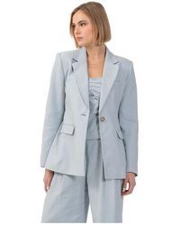 Kocca - Jassen ,Blauw ,Leer Relaxed Fit Blazer Style Jacket - Lyst